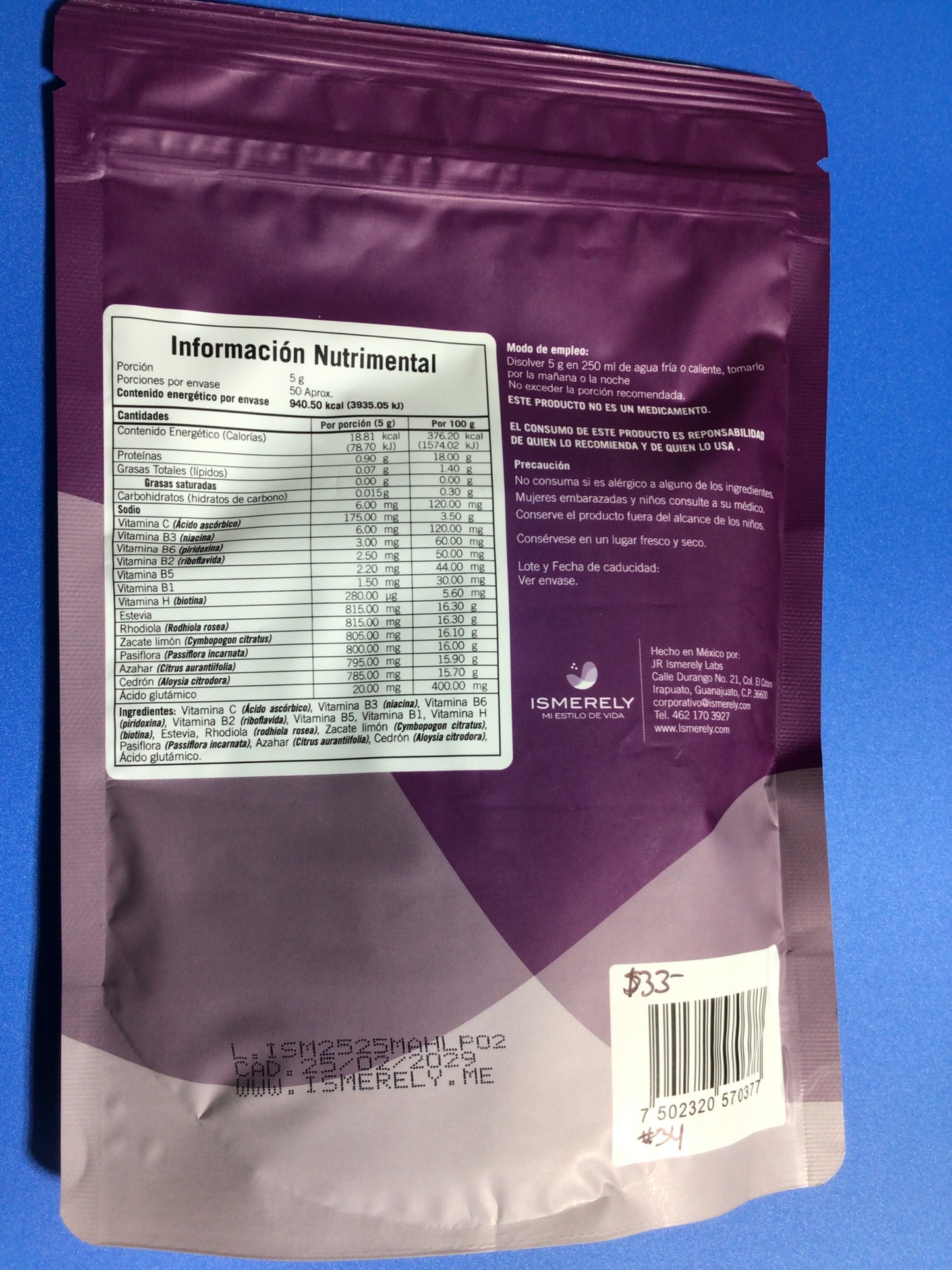 My Mahal polvo 250g sabor zacate limon