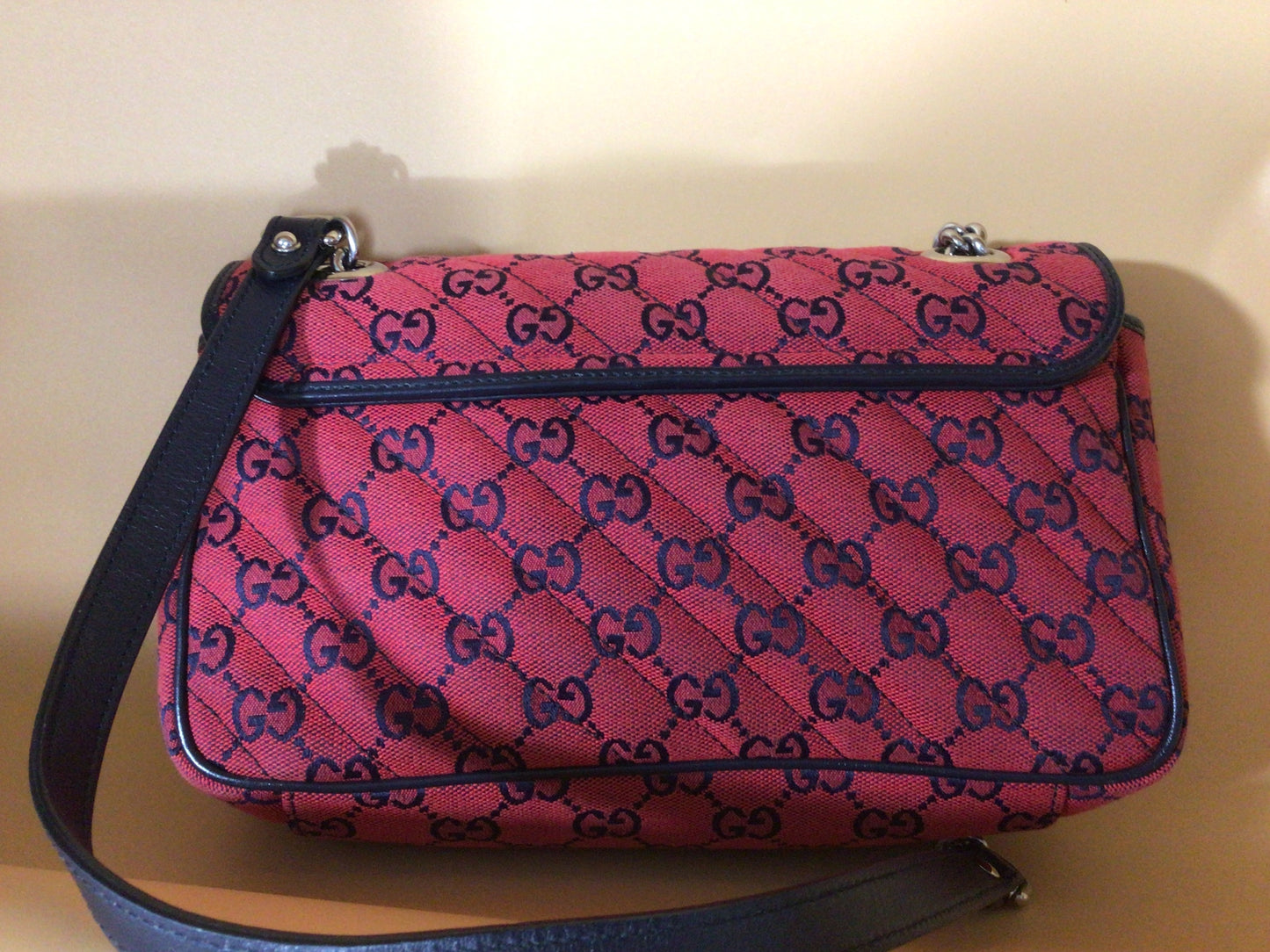 Gucci marmont flap red Denim limited edition # 440