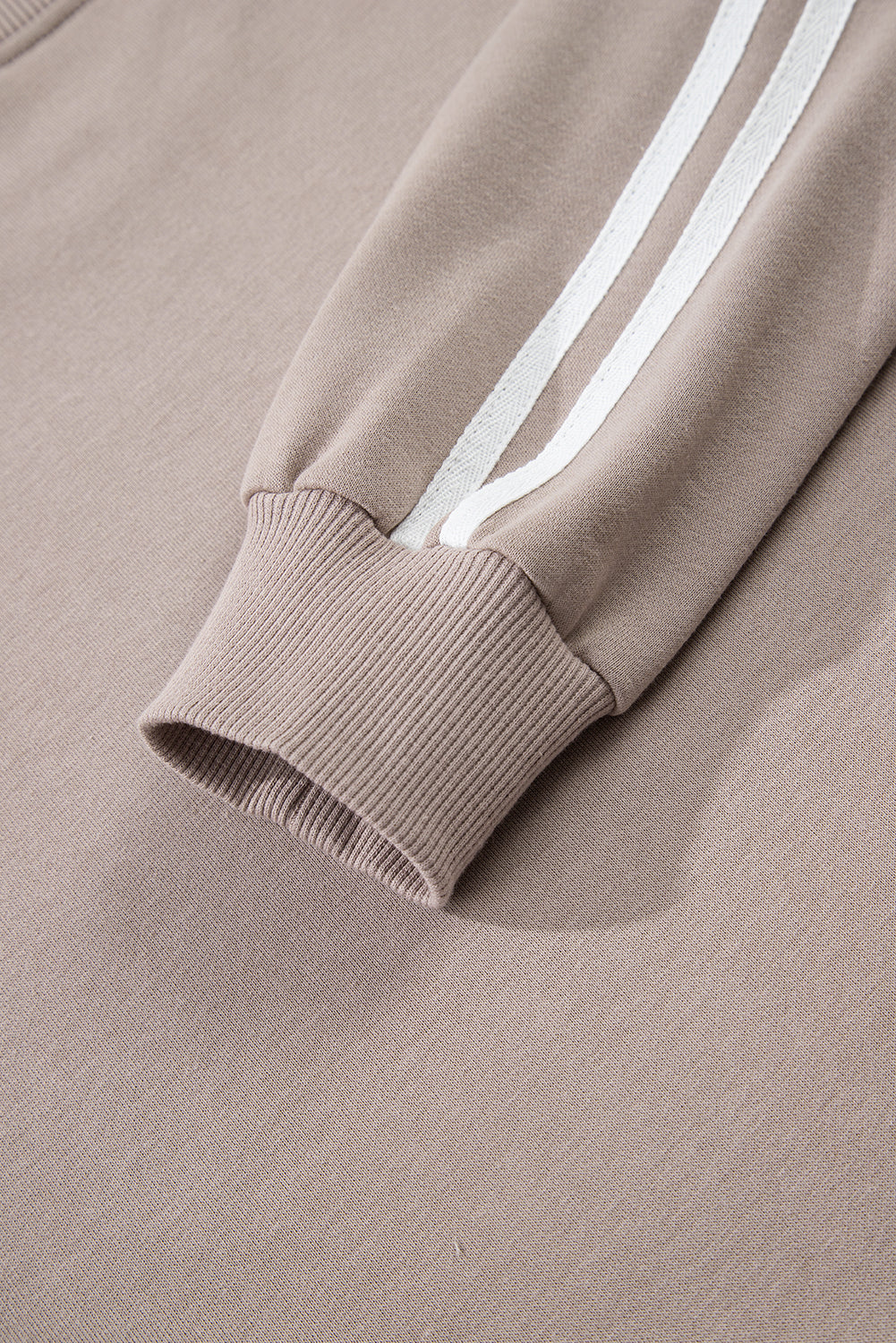 Gray Morn Varsity Striped Detail Crewneck Pullover Elastic Sweatpants 2pcs Outfit #131