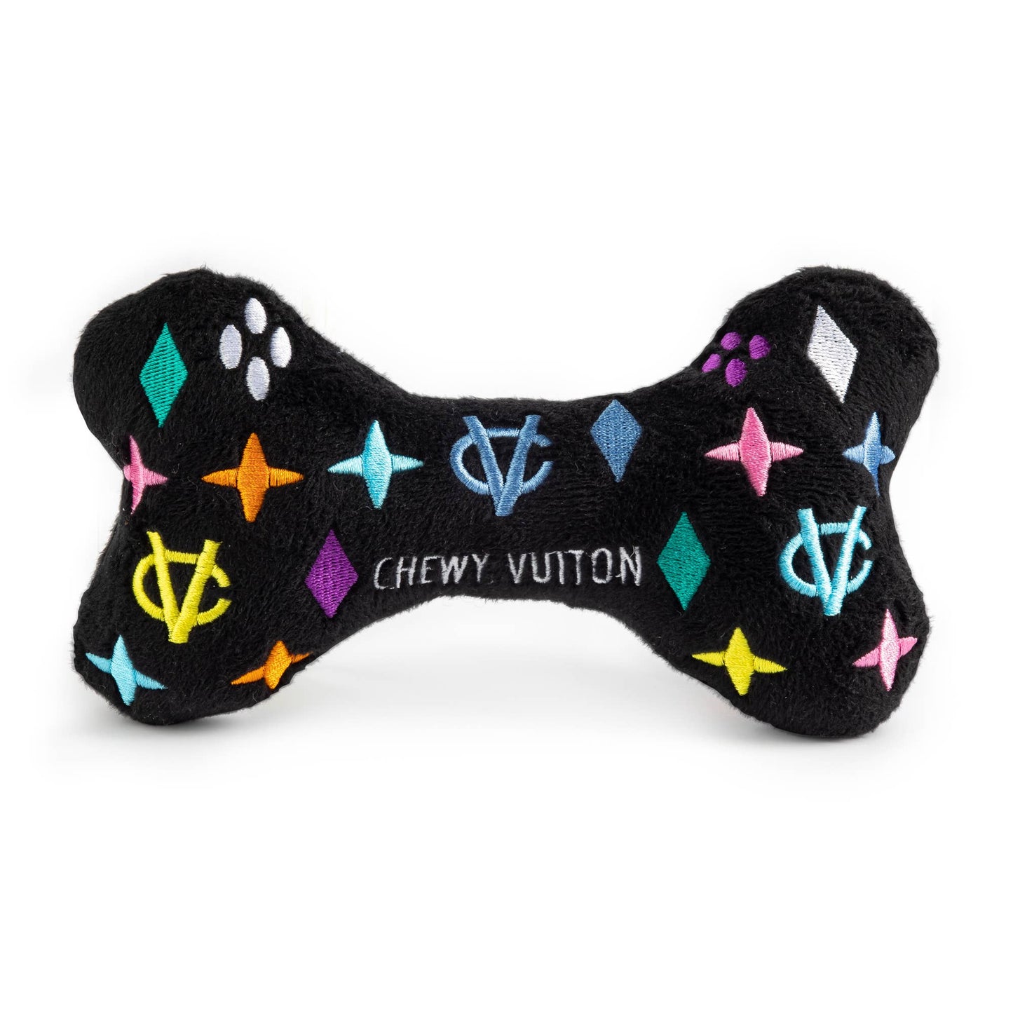 Juguete para perro Black Monogram Chewy Vuiton Bone Squeaker