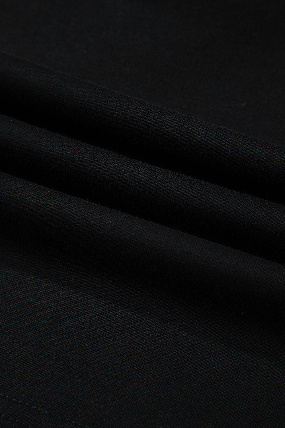 Black Solid Drop Shoulder Drawstring Cropped Hoodie #105