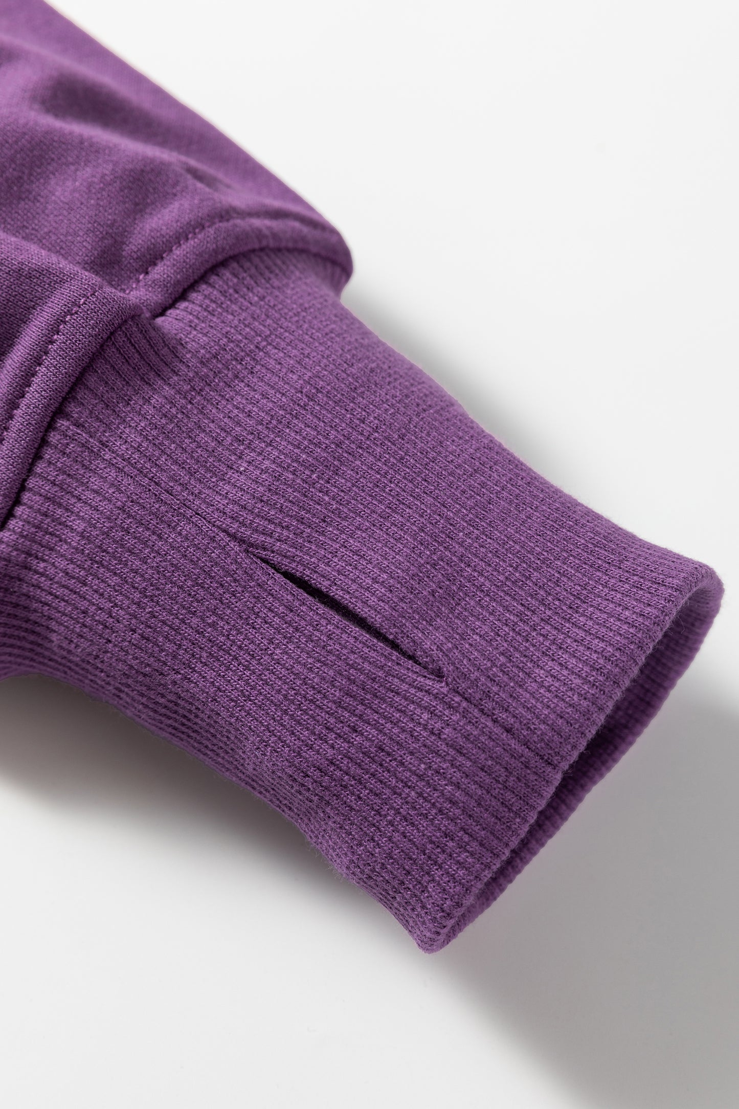 Orchid Mist Solid Color Oversize Slit Sweatshirt Ribbed Leggings 2pcs Set #132