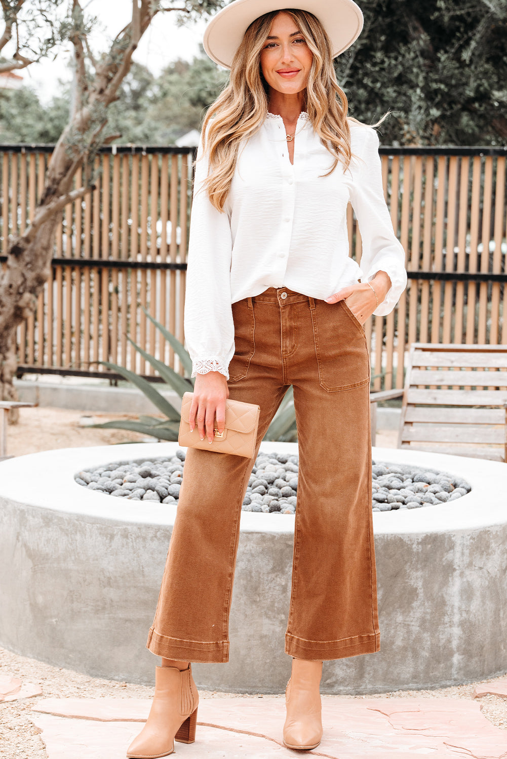 White Lace Patchwork Buttoned Stand Neck Loose Shirt #12