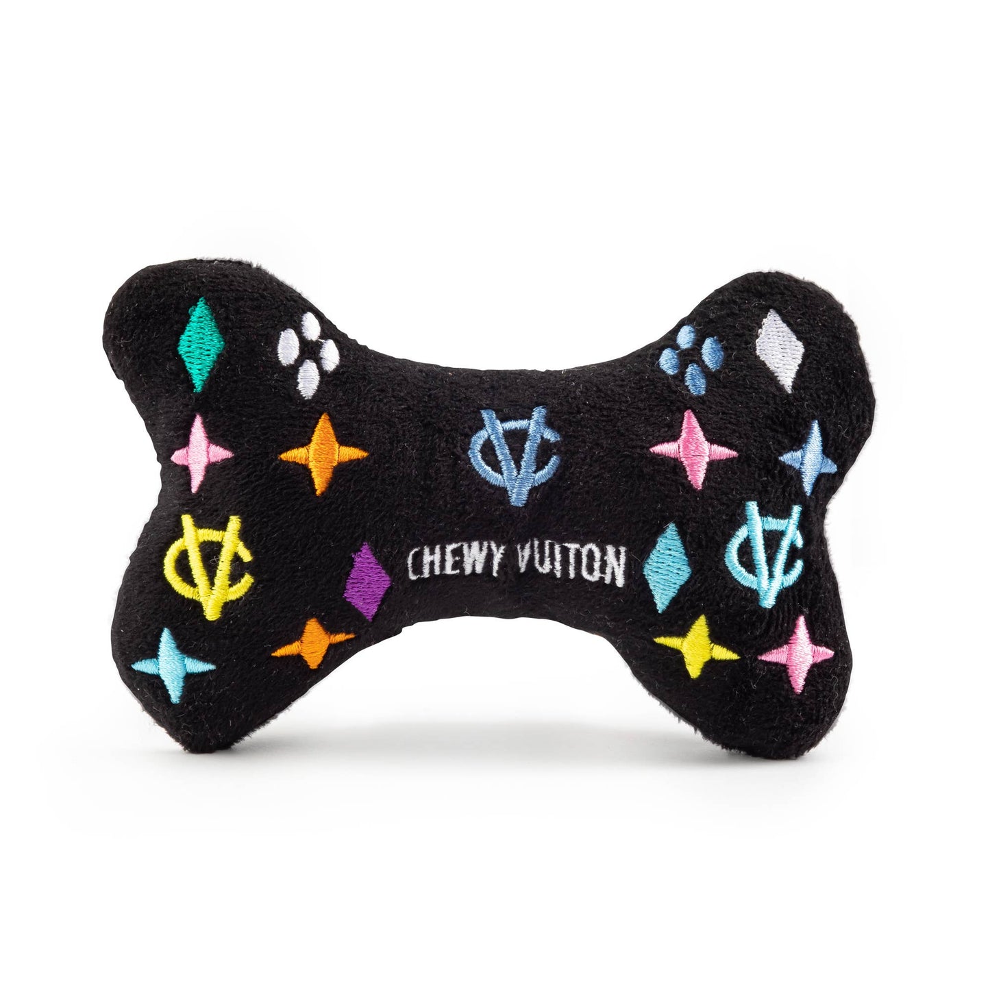 Juguete para perro Black Monogram Chewy Vuiton Bone Squeaker