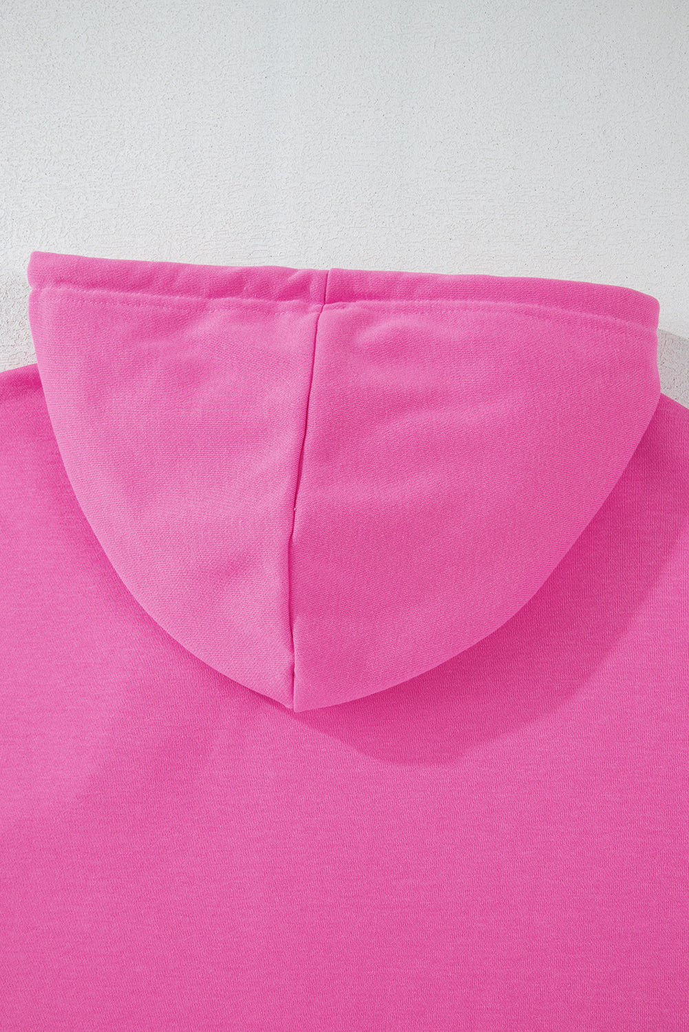 Sachet Pink Solid Drop Shoulder Drawstring Cropped Hoodie #105