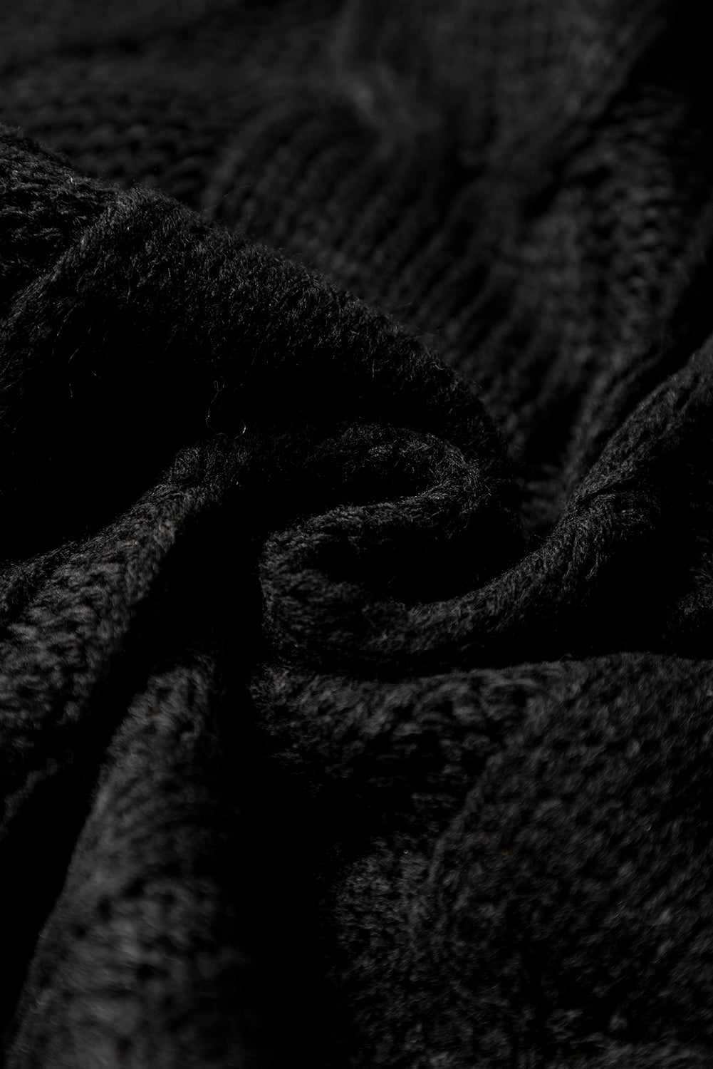 Black Cable Knit Colorblock Satin Bowknot Short Sleeve Sweater #18