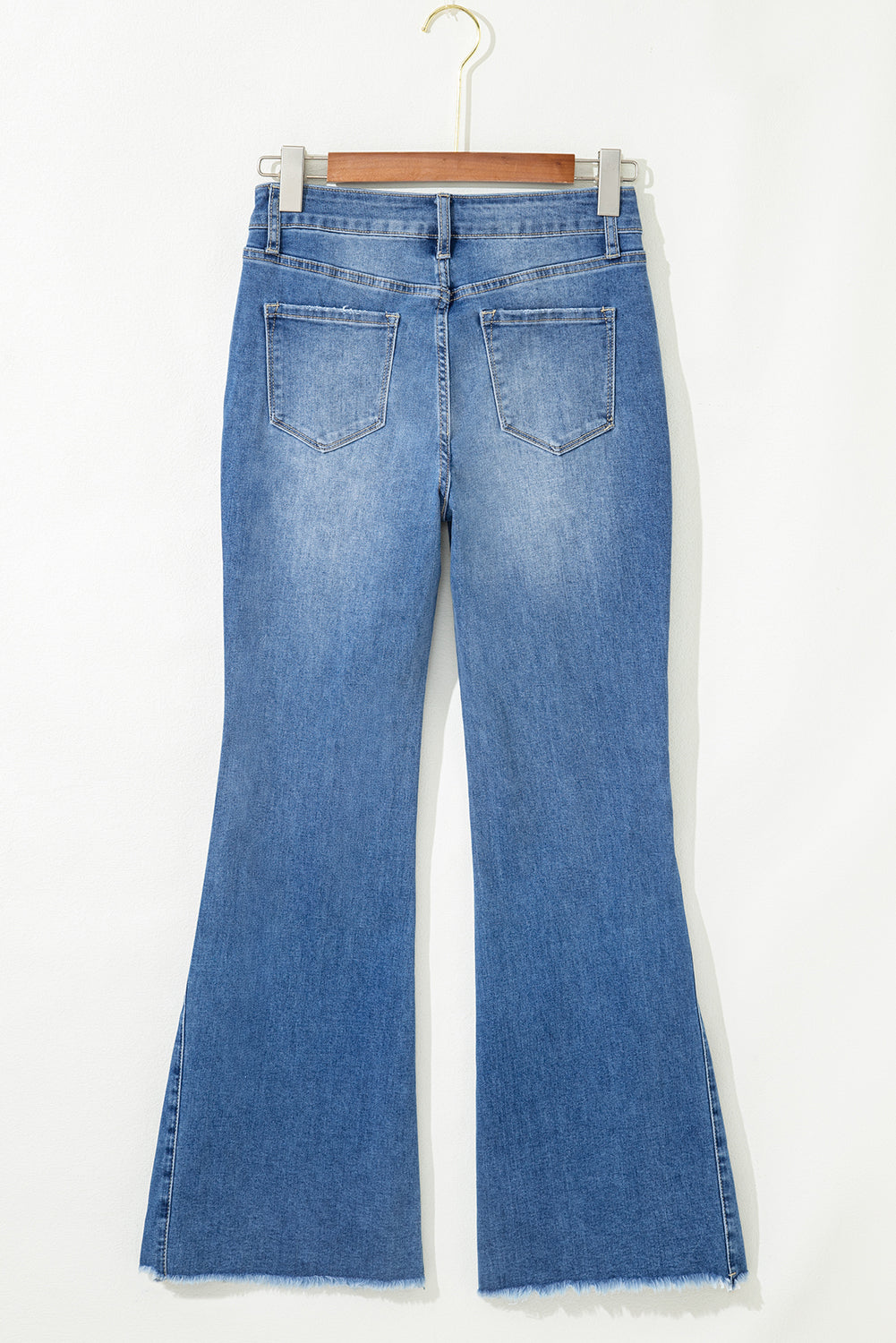 Ashleigh Blue Cut out Side Frayed Hemline Flare Jeans #126