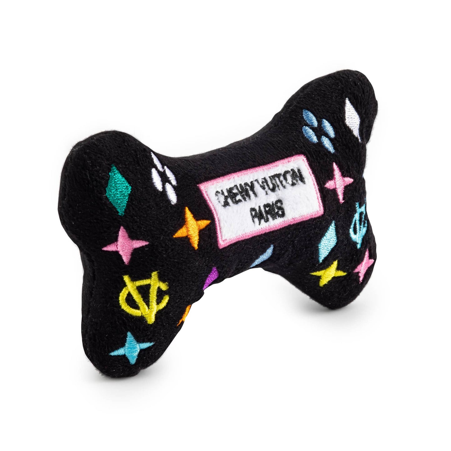 Juguete para perro Black Monogram Chewy Vuiton Bone Squeaker