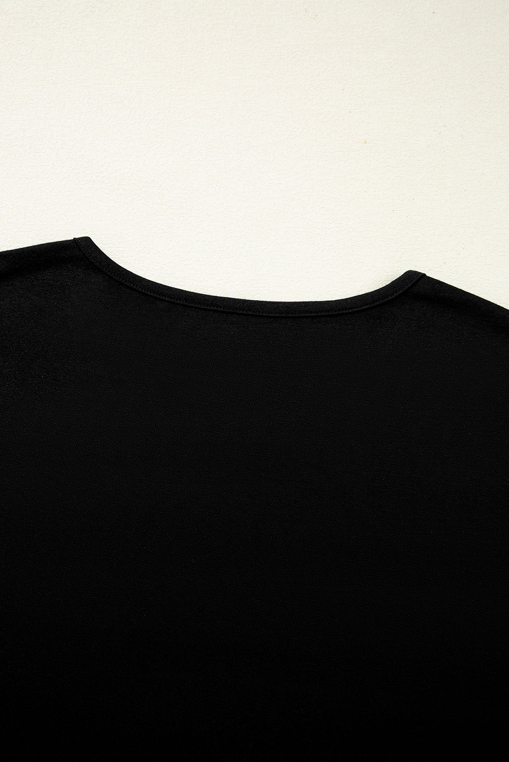 Black Floral Mesh Patchwork Loose V Neck Plus Size T Shirt #260