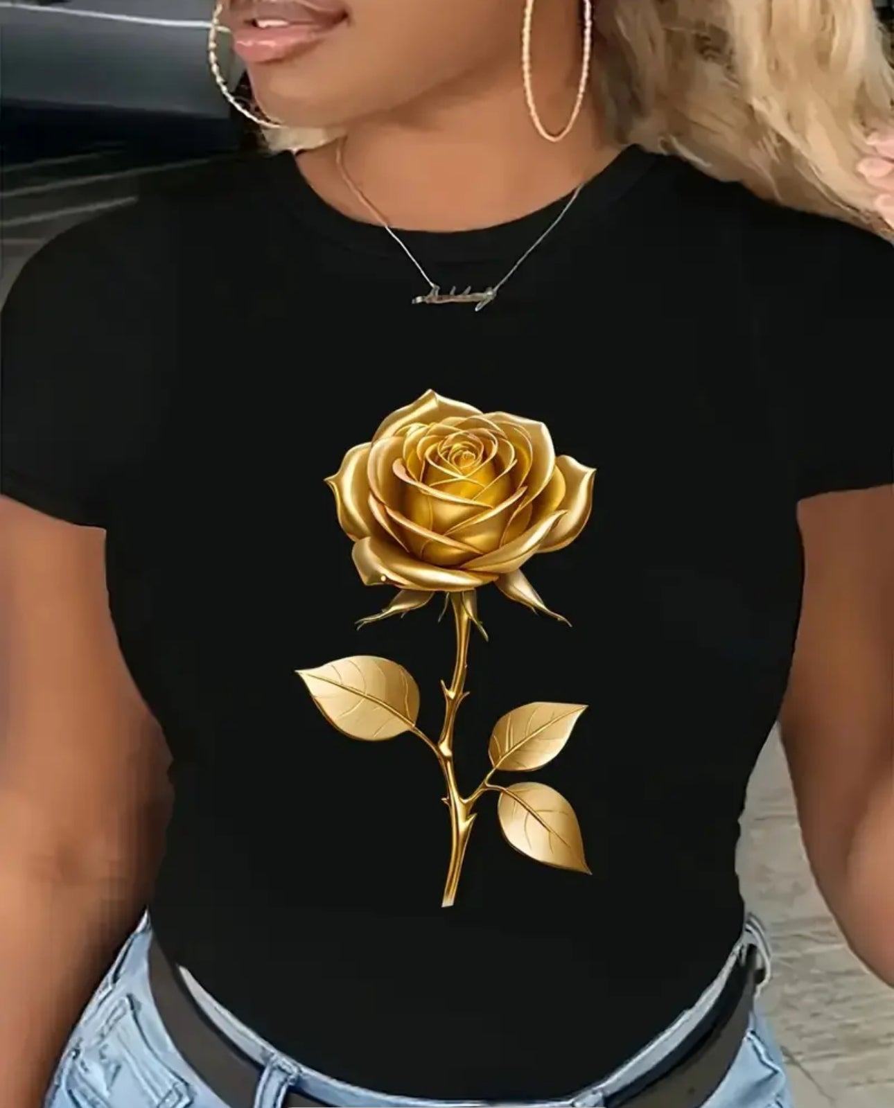 T-shirt gold rose