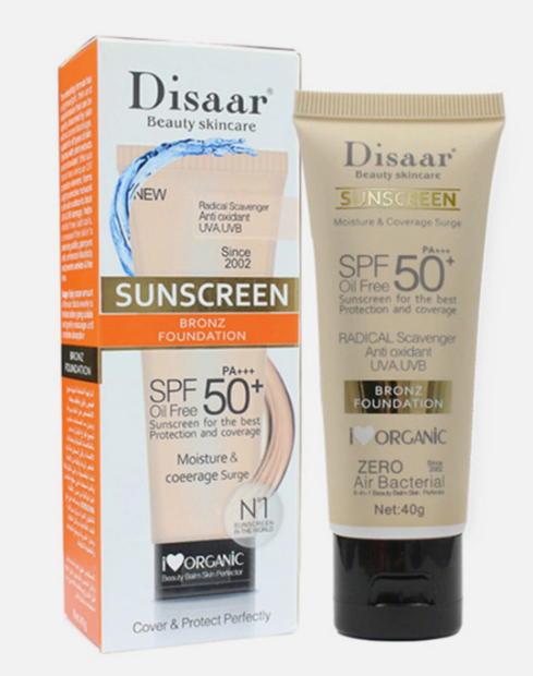 DISAAR SUNSCREEN 50SPF W/COLOR