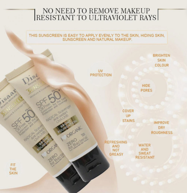 DISAAR SUNSCREEN 50SPF W/COLOR