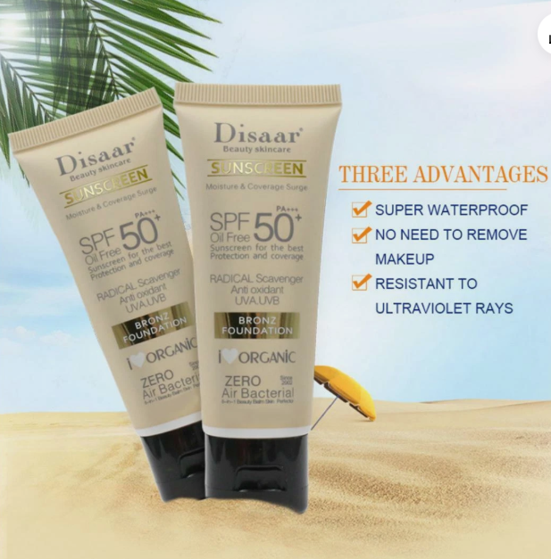 DISAAR SUNSCREEN 50SPF W/COLOR
