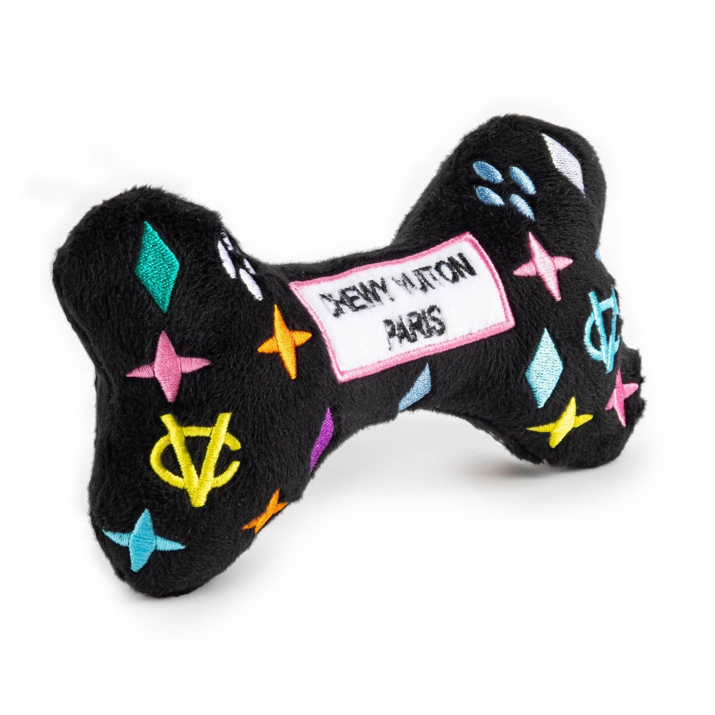 Juguete para perro Black Monogram Chewy Vuiton Bone Squeaker