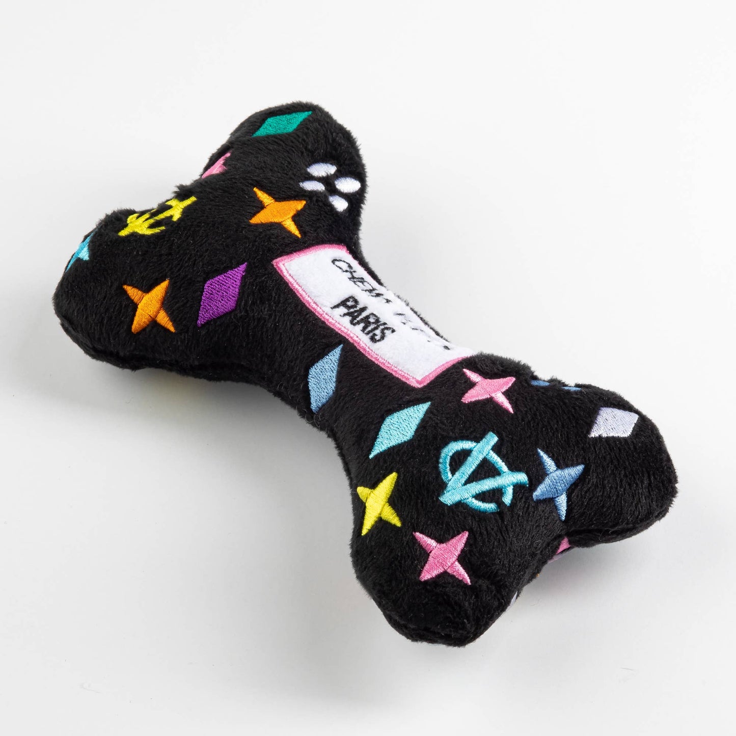 Juguete para perro Black Monogram Chewy Vuiton Bone Squeaker