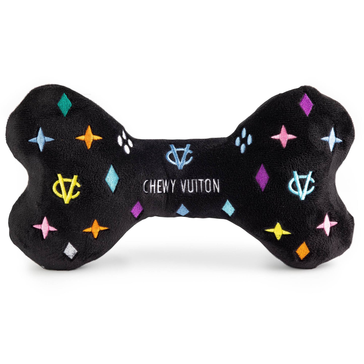 Juguete para perro Black Monogram Chewy Vuiton Bone Squeaker