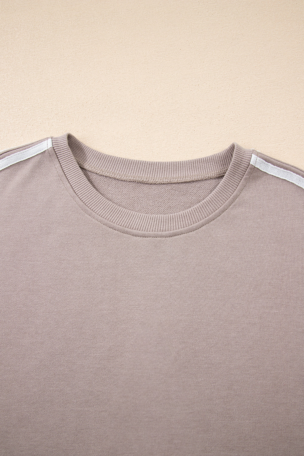 Gray Morn Varsity Striped Detail Crewneck Pullover Elastic Sweatpants 2pcs Outfit #131