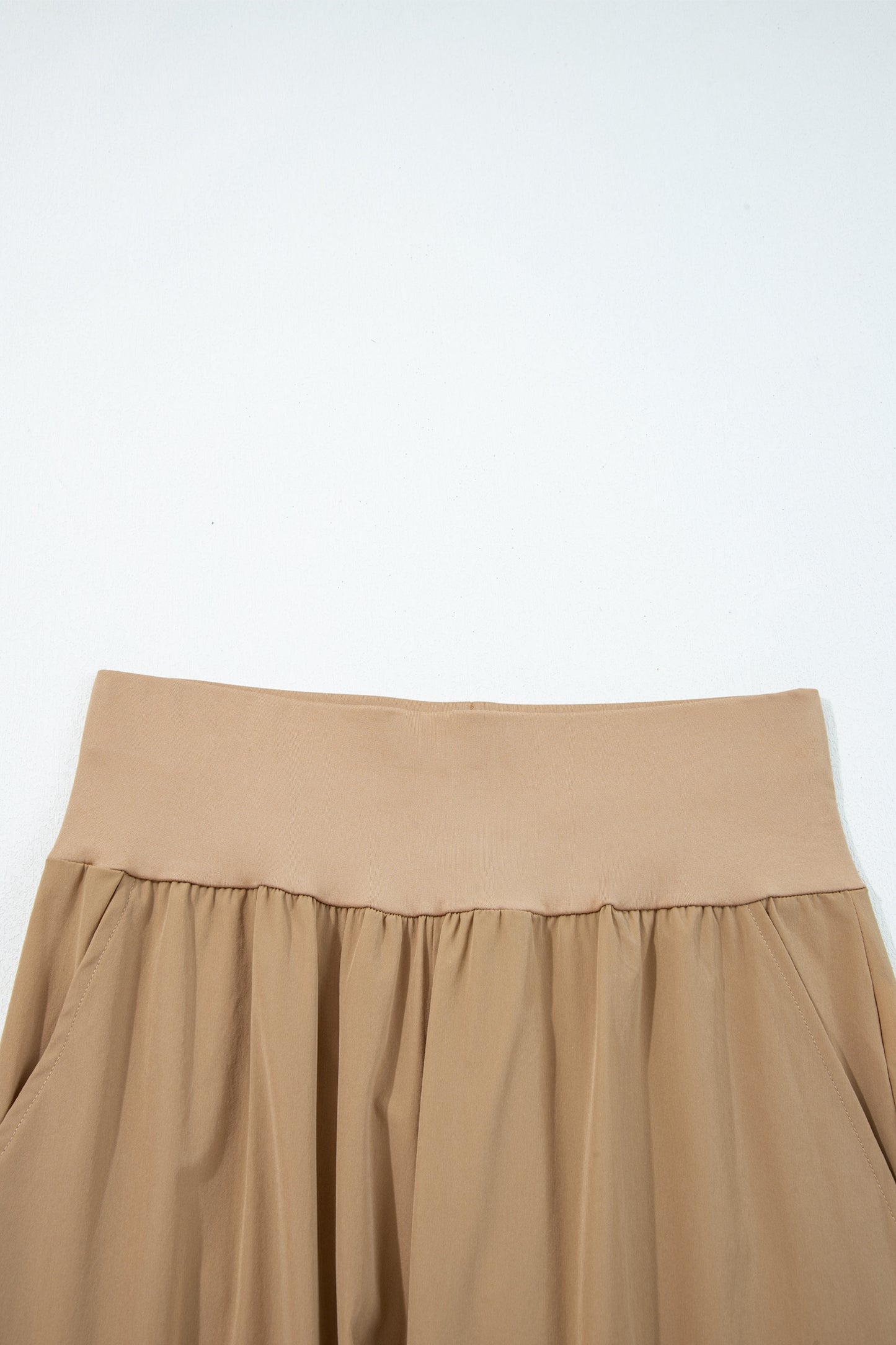 Camel Elastic High Waist Pocketed Cargo Jogger Pants #123