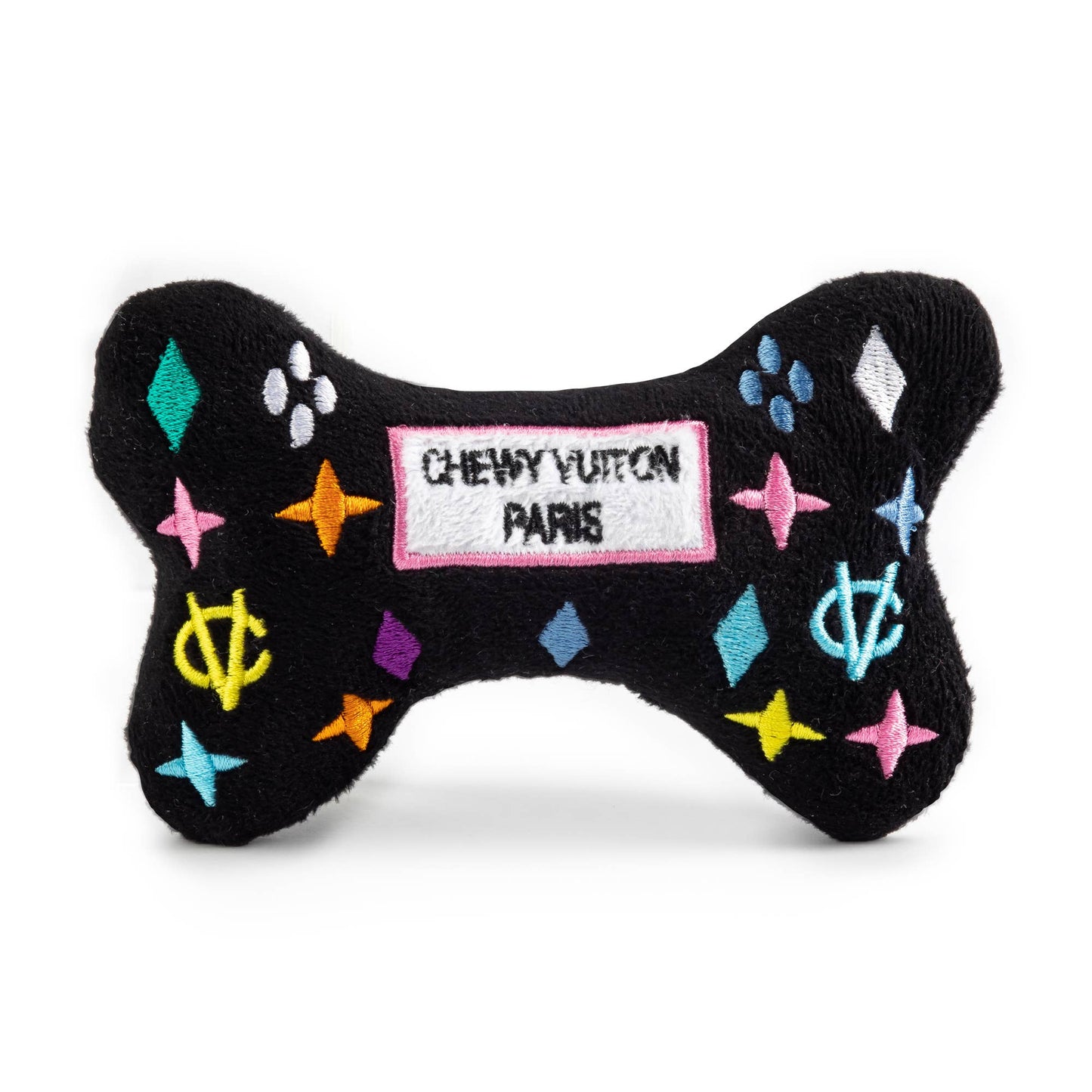 Juguete para perro Black Monogram Chewy Vuiton Bone Squeaker