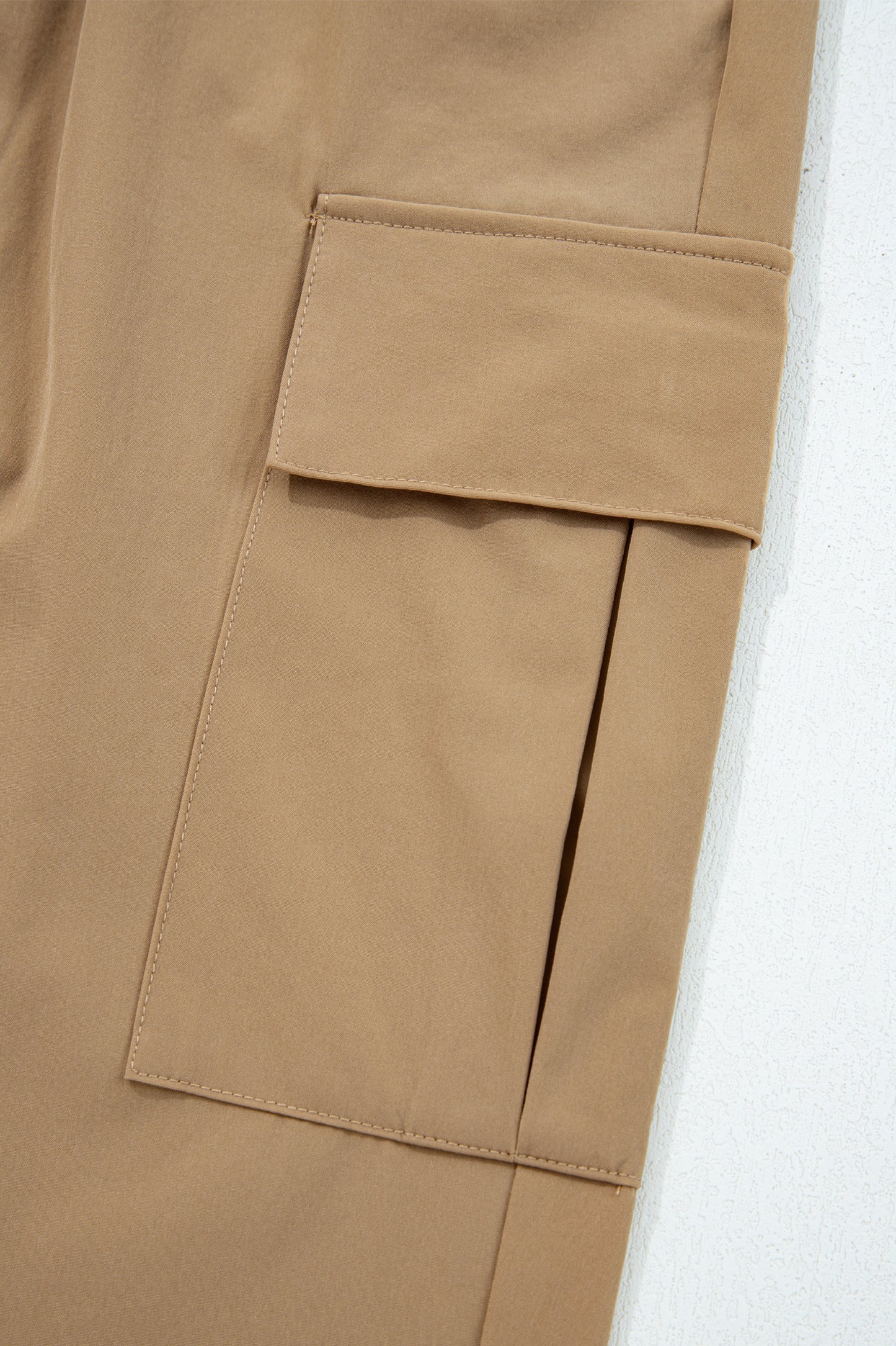 Camel Elastic High Waist Pocketed Cargo Jogger Pants #123